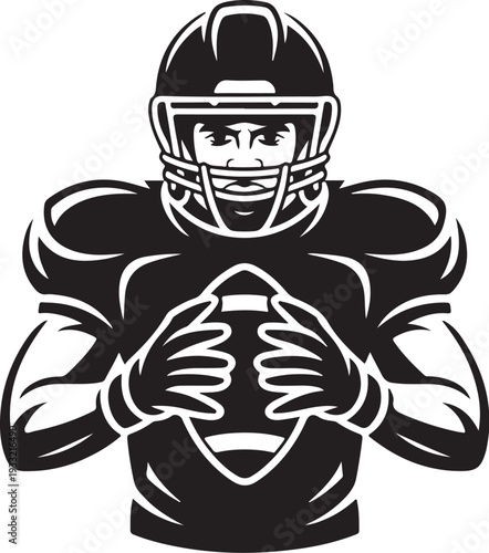 Football Player Silhouette SVG – Quarterback Sports Clipart for Cricut & Laser