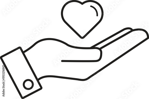 A hand holding a heart in a gesture of love and care