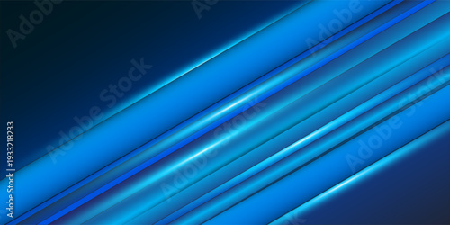 Technology futuristic background striped lines with light effect on blue background. Space for text. Vector illustration