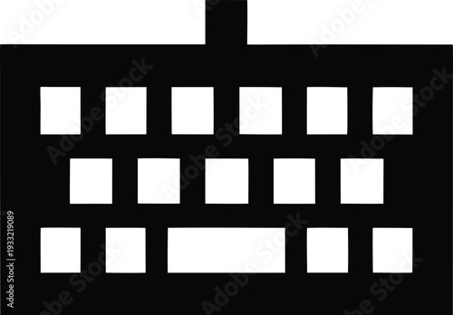 keyboard silhouette vector illustration on transparent background