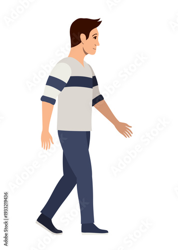 Animated sequence of a man walking forward
