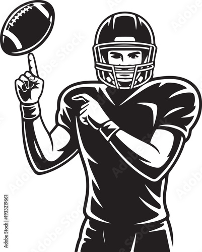 Football Player Silhouette SVG – Quarterback Sports Clipart for Cricut & Laser