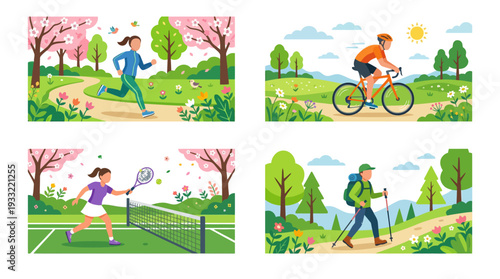 People enjoying outdoor activities in nature with vibrant scenery