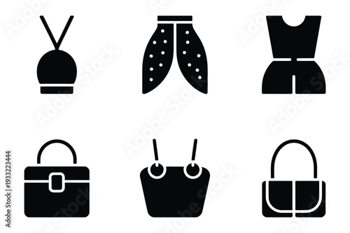 Fashion Accessories and Clothing Icons Set