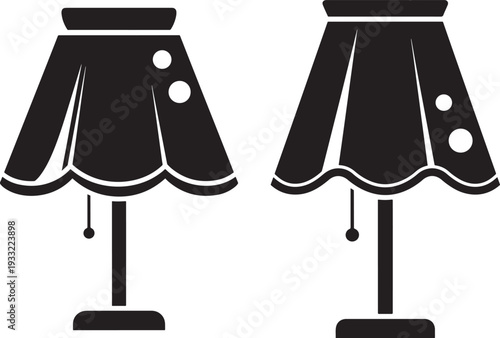 Silhouette table lamp icon vector home lighting object