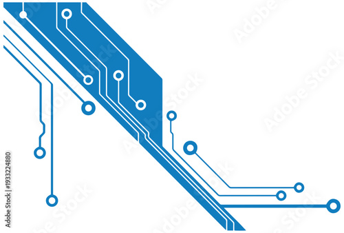 Modern blue circuit board design with sleek digital connections