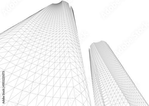 abstract architecture vector 3d illustration