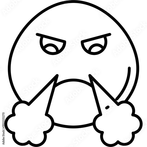 Angry reaction Outline Icon