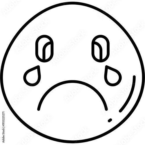 Sad reaction Outline Icon