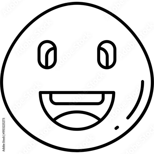 Laugh reaction Outline Icon