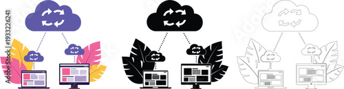 Cloud Computing Data Sync Technology Illustration
