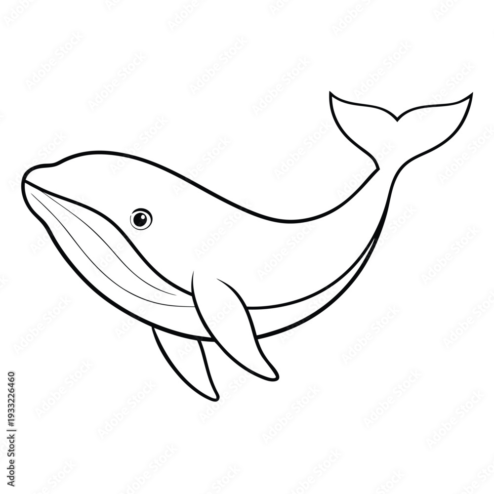 Fototapeta premium Whale Coloring Page for Kids