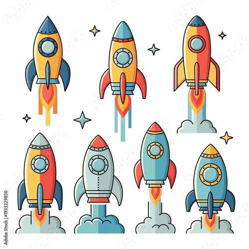 space rocket vector illustration