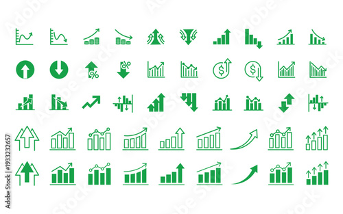 Growth and Analytics Editable Icons set. Vector illustration in modern thin line style of business icons: diagrams, graphs, financial profits, progress. Pictograms and infographics