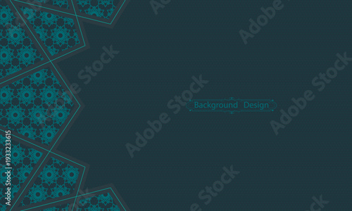 Realistic banner with free space for text | Modern festival background design with pattern on background | Teal color background design