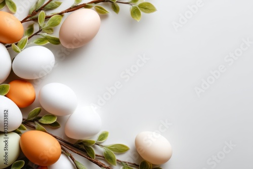 Artistic Easter Eggs with Minimalist Design and Natural Elements