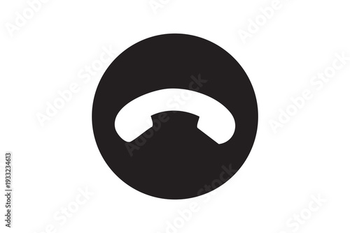 Phone Icon in Black Circle – Call Button Symbol for Mobile and Web UI