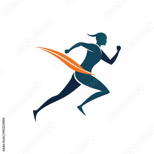 Minimalist Marathon Runner Logo