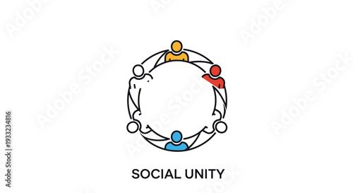 Social Unity Concept with Interconnected People Icons.