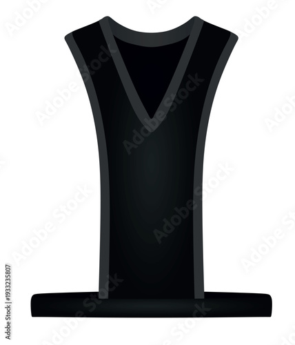 Black sleeveless t shirt. vector illustration