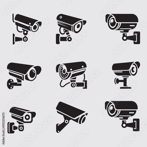 Security Camera Icons Set