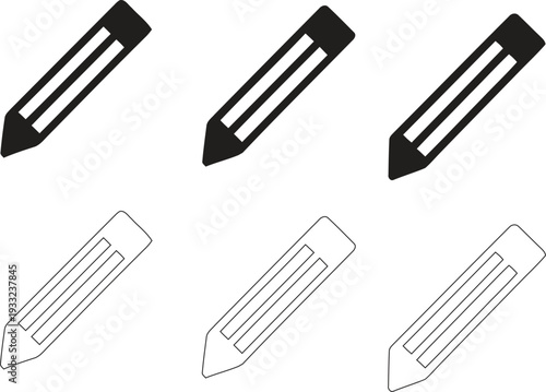 Pencil and Edit Line Icons for Creative Writing Design and Blog Authoring 4k