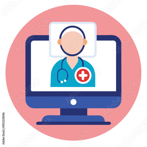 Online Doctor Consultation Telemedicine Service Icon