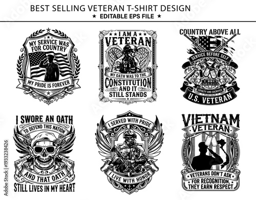 Veteran T-shirt design bundle ,Best selling veteran tshirt design with usa flag gun solder 
