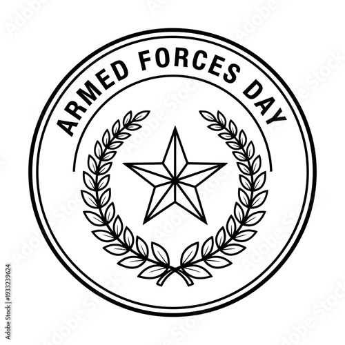 Wallpaper Mural Armed Forces Day logo with star and laurel wreath Torontodigital.ca