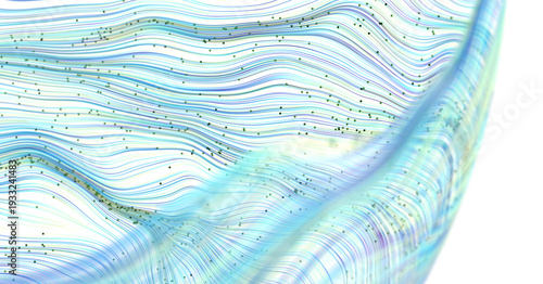 Slika na platnu Abstract image featuring flowing lines and dot elements, representing concepts l