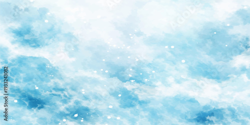 A bright and clear summer sky features fluffy white clouds drifting through the high natural atmosphere, creating a sunny and calm blue cloudscape filled with light and ethereal heaven