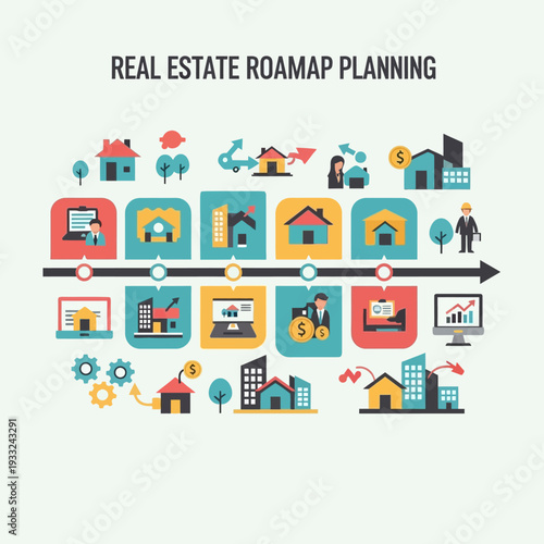Real Estate Planning Roadmap Illustration.