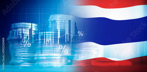 Thailand business graph , financial and trading diagram , investment analysis