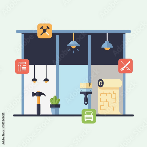 Tools for home improvement projects inside.