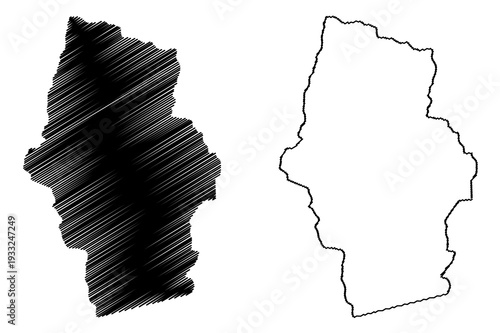 Bonito municipality (Bahia state, Municipalities of Brazil, Federative Republic of Brazil) map vector illustration, scribble sketch Bonito map