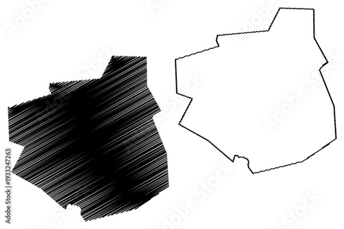 Botupora municipality (Bahia state, Municipalities of Brazil, Federative Republic of Brazil) map vector illustration, scribble sketch Botupora map