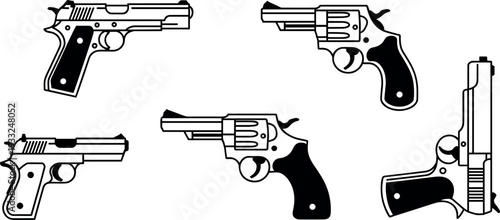 Handguns firearms pistols guns weapons firearms collection