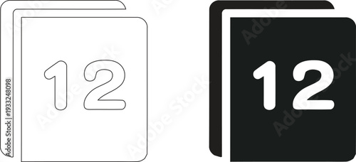 Numbered Document Icons for Sequential File Organization Archiving and Batch Data 4k