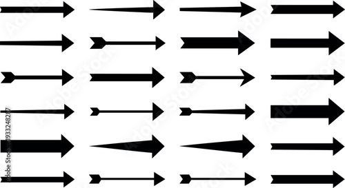 Black arrows directional symbols vector graphics illustration