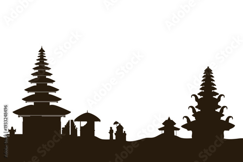 Nyepi Day Balinese temple complex peaceful silhouette