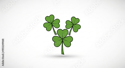 Four leaf clover silhouette on transparent background for lucky concepts