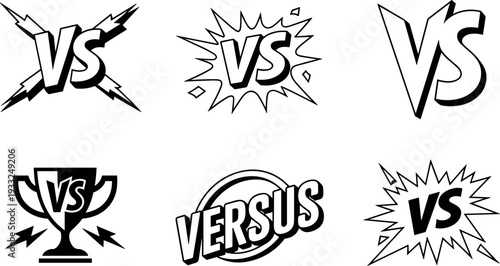 Versus logos design elements graphic icons vector illustrations