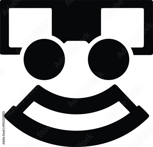 virtual try on ar glasses silhouette vector illustration on transparent background