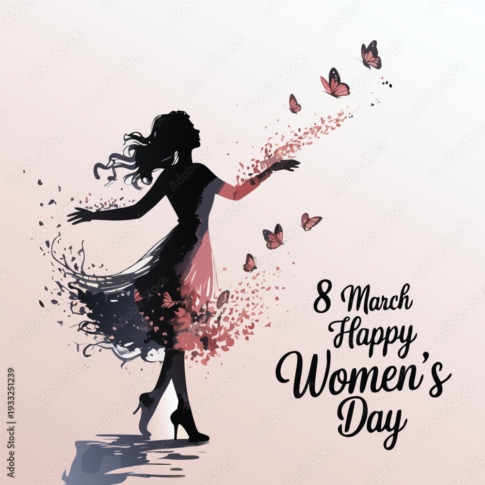 Fototapeta premium Happy Women's Day celebration design.