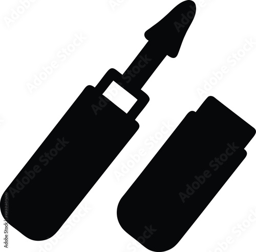 middle eastern kohl kajal stick silhouette vector illustration on transparent background