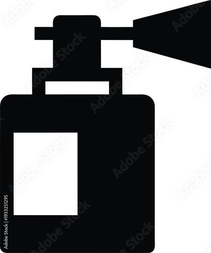 makeup fixing spray fan mister silhouette vector illustration on transparent background