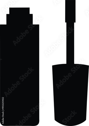 magnetic eyeliner bottle silhouette vector illustration on transparent background