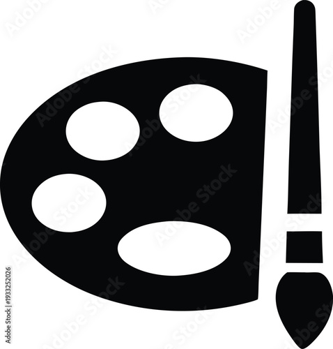 fantasy face paint palette silhouette vector illustration on transparent background