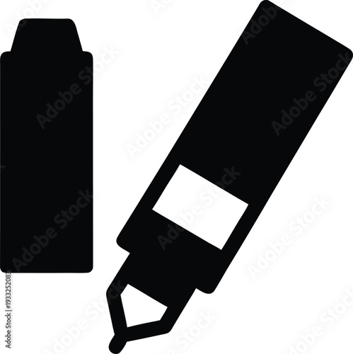 eyeshadow primer pen silhouette vector illustration on transparent background