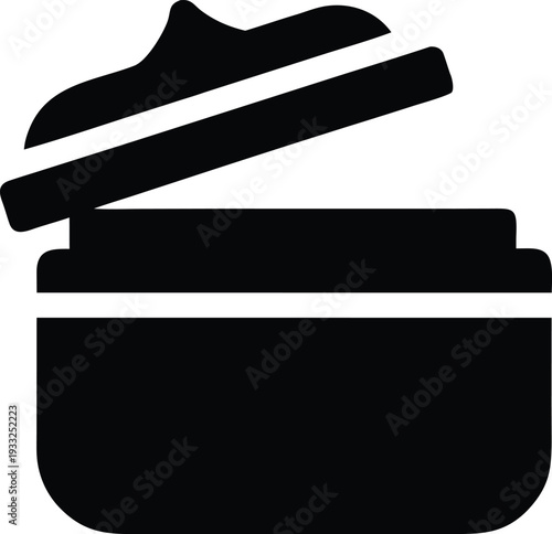 cuticle healing balm tin silhouette vector illustration on transparent background